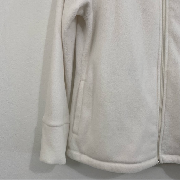 Calvin Klein Women’s L Performance White Fleece Full Zip Jacket Mock Neck - Picture 3 of 10